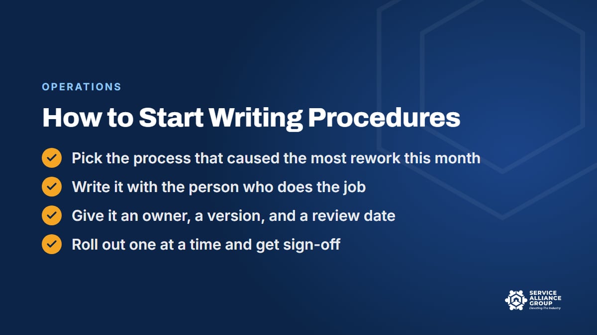 How to start writing standard operating procedures this month