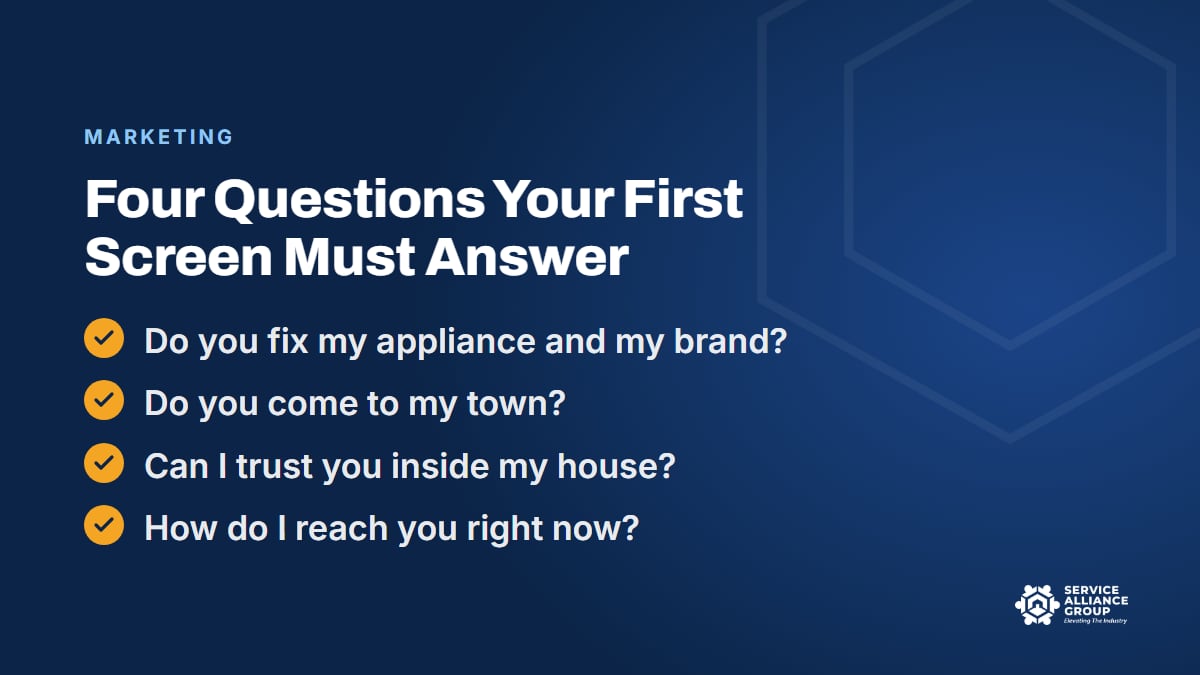 Four questions that decide the conversion rate of an appliance repair website