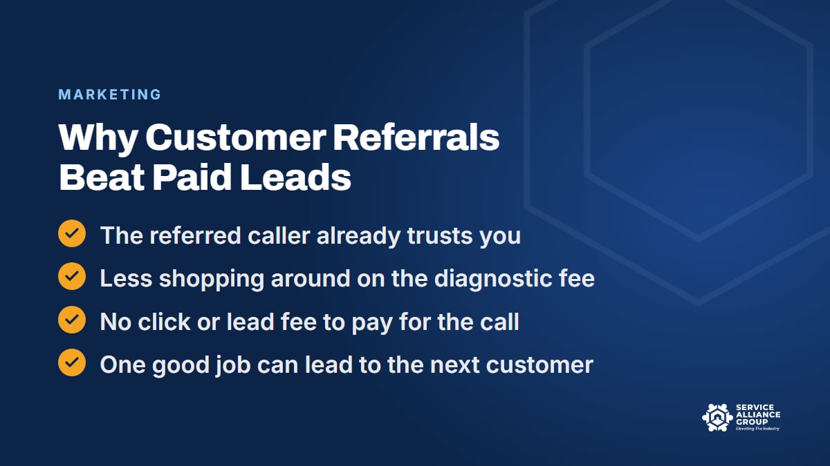 Why customer referrals beat paid leads for appliance repair shops