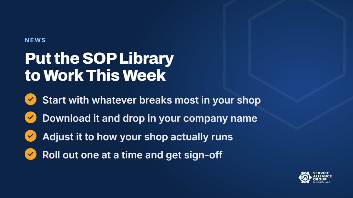 How to put the SOP Library to work in an appliance repair shop