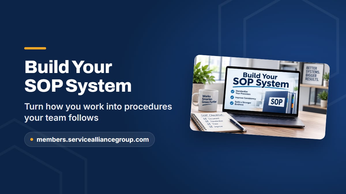 The Build Your SOP System course and the SOP Library for writing appliance repair SOPs