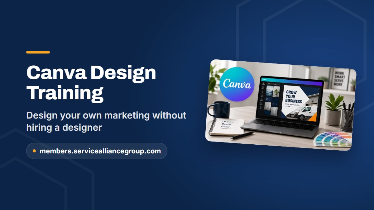 Canva Design Training for appliance repair shops that make their own social media graphics