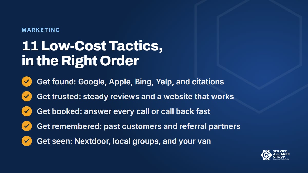 Eleven low-cost ways to market an appliance repair business, in order
