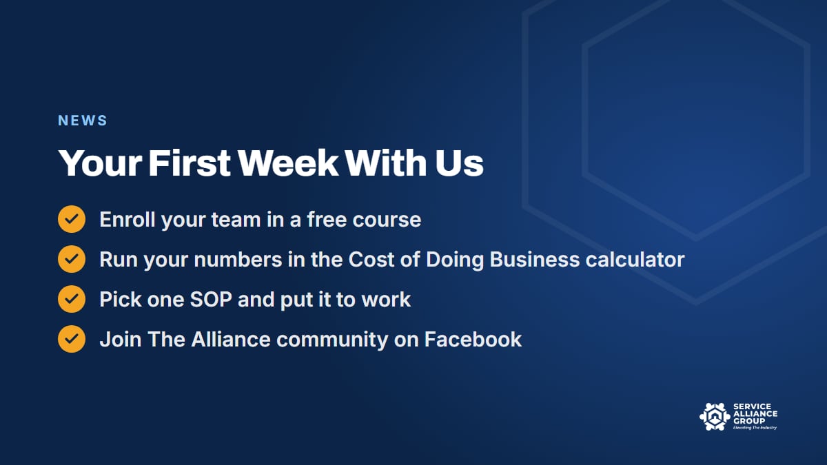 Getting started with Service Alliance Group in your first week