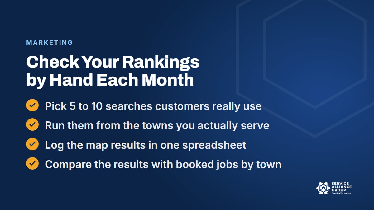 How to measure service area business SEO rankings by hand