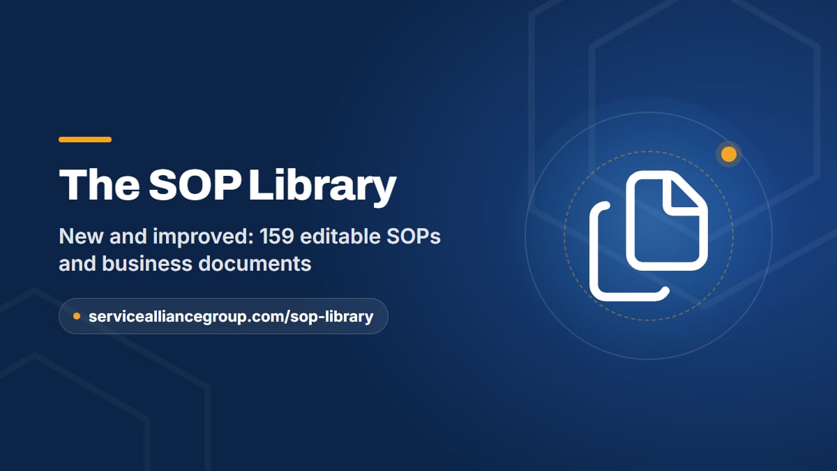 The Service Alliance Group SOP Library: 159 editable SOP templates and business documents for appliance repair